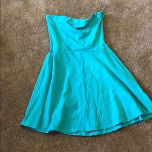 Express Light Turquoise Strapless Dress